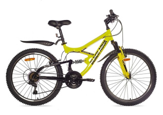 Велосипед BLACK AQUA Mount 1461 V matt 24"  лимонный-черный GL-208V