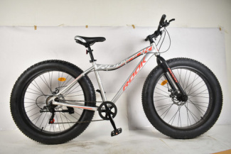 Велосипед 26" Rook FA260D, серебристый/красный FA260D-SR/RD FATBAKE алюм.