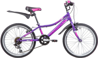 Велосипед NOVATRACK 20" ALICE фиолетовый,  стальная рама, 6 скор., Shimano TY21/ 145859