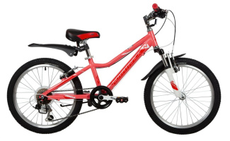 Велосипед NOVATRACK 20" NOVARA алюм., коралловый, 6-скор, TY21/TS38/SG-6SI, V-brake 153799