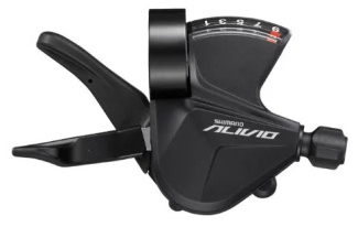 Шифтер Shimano Alivio, M3100, правый, 9 скоростей, индикатор, трос 2050мм, черный, без упак 0968