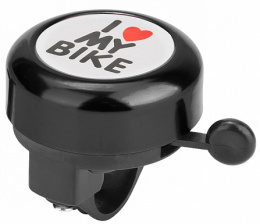 Велосипедный звонок 45AE-05 "I love my bike" алюминий/пластик, чёрный, арт. 210141