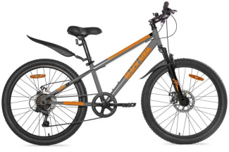 Велосипед BLACK AQUA Cross 1451 D 24" 6 SPD (серый-оранжевый) GL-217D