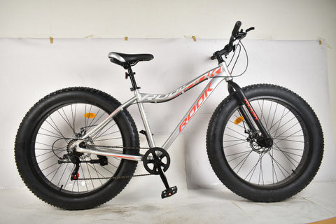 Велосипед 26" Rook FA260D, серебристый/красный FA260D-SR/RD FATBAKE алюм. фото 1