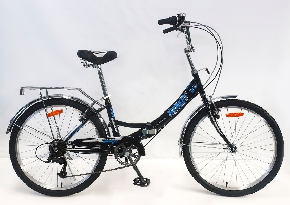 Велосипед BA Street Beat 1421 24"; 6s (РФ) (черный-голубой) YF-704VTR фото 1