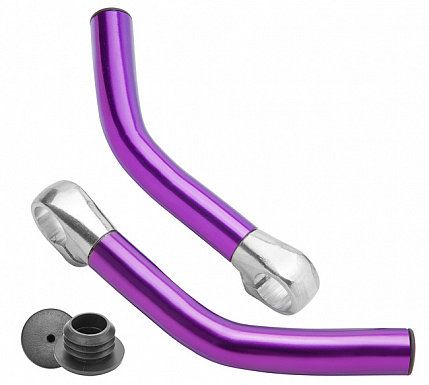 Рога на руль BLF-C1 алюминиевые пурпурные, арт. 440021 фото 1