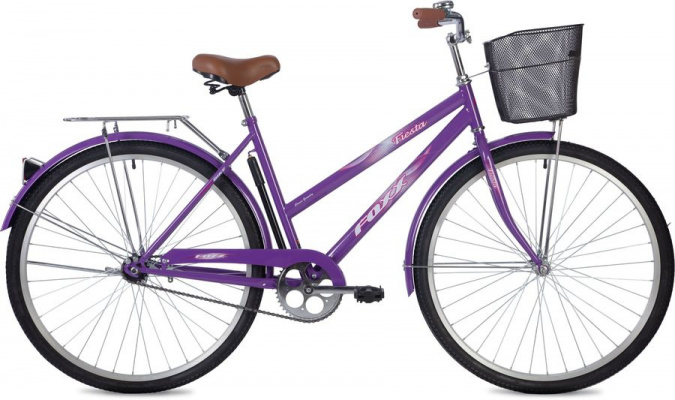 Велосипед FOXX 28" FIESTA фиолетовый, сталь, размер 20" + передняя корзина 154844 фото 1