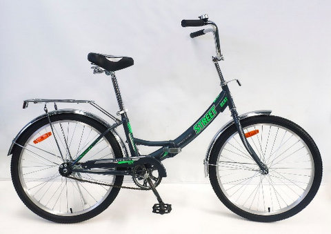 Велосипед BA Street Beat 141 24"; 1s (РФ) (серый-зеленый) YF-703CTR фото 1