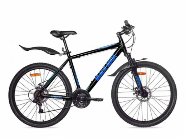 Велосипед BLACK AQUA Cross 2651 MD matt 26" (РФ) (черный-синий, 16")GL-318DTR  фото 1