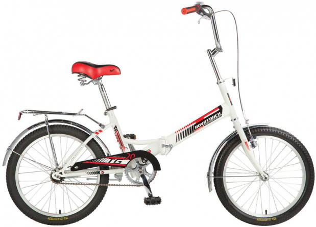 Велосипед NOVATRACK 20" складной, TG30, белый, торм 1руч и нож, двойной обод, сидение комфорт 140920 фото 1