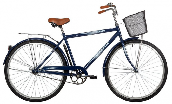Велосипед FOXX 28" FUSION синий, сталь, размер 20" + передняя корзина 154841 фото 1