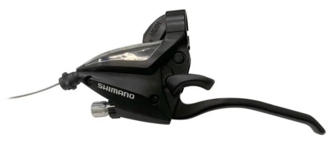 Шифтер/Тормозная ручка Shimano Altus, EF500,  левый, 3 скорости, индикатор, тормоз ручка под 2 (0970 фото 1