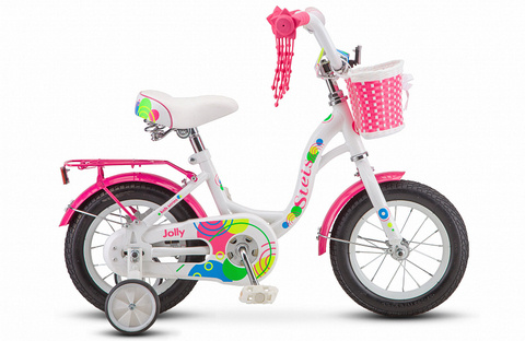 STELS Велосипед Jolly 12" (8" Белый/Розовый) арт. V010 фото 1