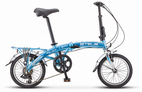 STELS Велосипед Pilot-370  (16" Голубой/хром), арт. V010 фото 1