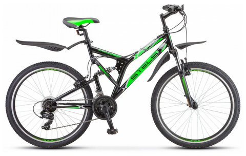 STELS Велосипед Challenger 26" V (20" Черный/Зеленый) арт. Z010 фото 1