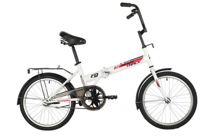 Велосипед NOVATRACK 20" складной, TG30, белый, тормоз нож, двойной обод,сид.и руль комфор 146216 фото 1